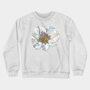 White Camellia Crewneck Sweatshirt